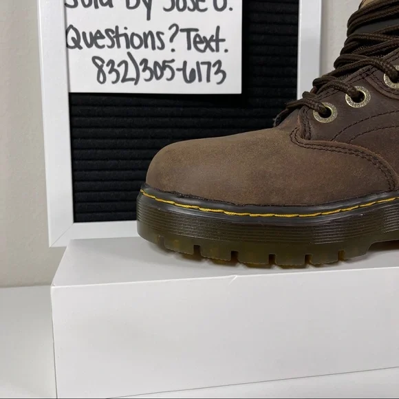 DR DOC MARTENS PLENUM WATERPROOF STEEL TOE WORK BOOTS WOMENS SIZE 5 LEATHER HIKE - Picture 9 of 10